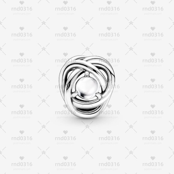 Pandora June White Mother of Pearl Eternity Circle Charm|Pendant - Picture 2 of 2
